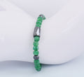 Certified Emerald Gemstone Bracelet With Black Diamond Bead, Great Luster - ZeeDiamonds