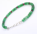 Certified Emerald Gemstone & Ruby Bead Bracelet, Great Shine & Luster - ZeeDiamonds