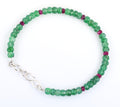 Certified Emerald Gemstone & Ruby Bead Bracelet, Great Shine & Luster - ZeeDiamonds