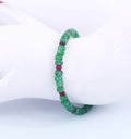 Certified Emerald Gemstone & Ruby Bead Bracelet, Great Shine & Luster - ZeeDiamonds