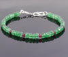 Certified Emerald Gemstone & Ruby Bead Bracelet, Great Shine & Luster - ZeeDiamonds