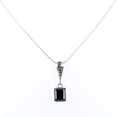 3.15 Ct Black Diamond Designer Pendant with Black Accents on Loop - ZeeDiamonds