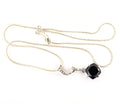 3.50 Ct Black Diamond Designer Pendant with White Accents on Loop - ZeeDiamonds