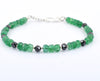 Certified 5mm Emerald Gemstone Bracelet With 4mm Black Diamond Bead - ZeeDiamonds