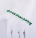 Certified 5mm Emerald Gemstone Bracelet With 4mm Black Diamond Bead - ZeeDiamonds