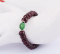 8-10 mm Ruby Gemstone Beads with Emerald Silver Clap Bracelet - ZeeDiamonds