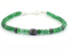 AAA Certified Emerald Gemstone Bracelet With Black Diamond Bead - ZeeDiamonds