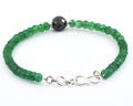 5mm Emerald Gemstone Bracelet With 8mm Black Diamond Bead - ZeeDiamonds