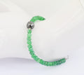 5mm Emerald Gemstone Bracelet With 8mm Black Diamond Bead - ZeeDiamonds