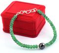 5mm Emerald Gemstone Bracelet With 8mm Black Diamond Bead - ZeeDiamonds