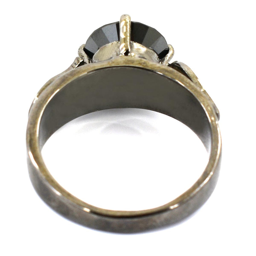 1-3 Ct Black Diamond Solitaire Ring With Diamond Accents - ZeeDiamonds