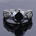 1-3 Ct Black Diamond Solitaire Ring With Diamond Accents - ZeeDiamonds