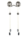 Round & Pipe Shape, Black Diamond Fancy Dangler Earrings in 925 Silver - ZeeDiamonds
