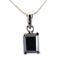 5.80 Ct AAA Quality Black Diamond Solitaire Pendant in White Gold Finish - ZeeDiamonds