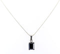 5.80 Ct AAA Quality Black Diamond Solitaire Pendant in White Gold Finish - ZeeDiamonds