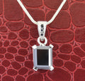 5.80 Ct AAA Quality Black Diamond Solitaire Pendant in White Gold Finish - ZeeDiamonds