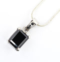 5.80 Ct AAA Quality Black Diamond Solitaire Pendant in White Gold Finish - ZeeDiamonds