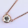 2 Ct AAA Certified Round Off-White Diamond Pendant in Bezel Setting - ZeeDiamonds