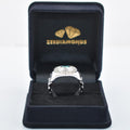 0.65 Ct Certified Blue Diamond Wedding Ring with Rose-Cut Diamond Accents - ZeeDiamonds