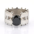 1-1.5 Ct Black Diamond Solitaire Ring in 925 Sterling Silver - ZeeDiamonds