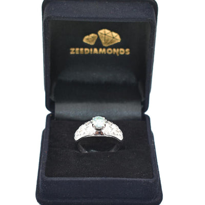 0.75 Ct AAA Certified Blue Diamond Solitaire Ring, Great Shine & Luster! - ZeeDiamonds