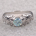 0.75 Ct AAA Certified Blue Diamond Solitaire Ring, Great Shine & Luster! - ZeeDiamonds