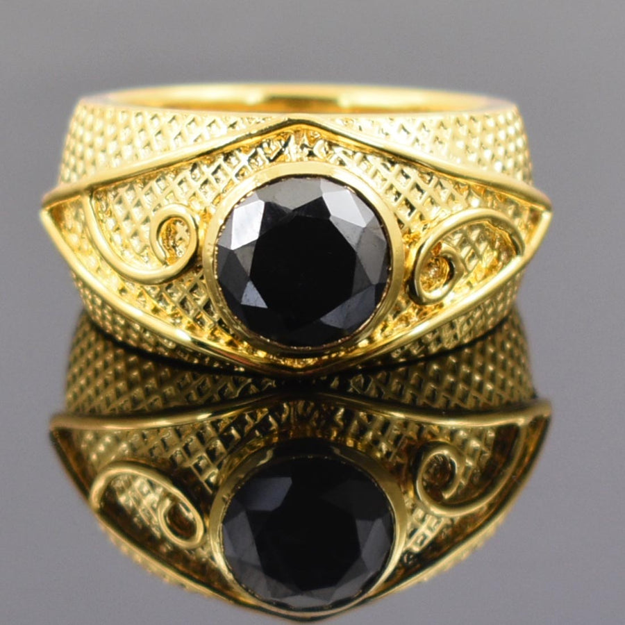 0.8 CT Black Diamond Solitaire Ring in 925 Sterling Silver - ZeeDiamonds