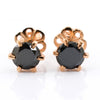 7 mm, 3 Carat Round Shape Black Diamond Solitaire Studs, Great Shine - ZeeDiamonds