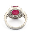 5Ct Natural Ruby Gemstone Ring With VVS White Diamond Accents - ZeeDiamonds
