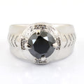 1.75 Ct Black Diamond Ring With White Diamond Accents - ZeeDiamonds