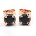 2.50 Ct AAA Certified Black Diamond Studs in 925 Silver, Great Luster - ZeeDiamonds