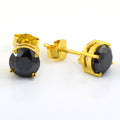 3.50 Ct AAA Certified Black Diamond Studs in 925 Silver, Great Shine - ZeeDiamonds