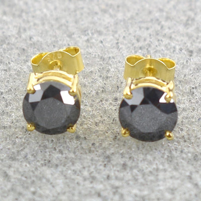 3.50 Ct AAA Certified Black Diamond Studs in 925 Silver, Great Shine - ZeeDiamonds