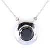 12.80 Ct AAA Quality Brilliant Cut Black Diamond Solitaire Pendant in Bezel Setting - ZeeDiamonds