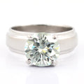 2.40 Ct Certified Off-White Tinge of Blue Diamond Ring, Band Style - ZeeDiamonds