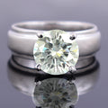 2.40 Ct Certified Off-White Tinge of Blue Diamond Ring, Band Style - ZeeDiamonds