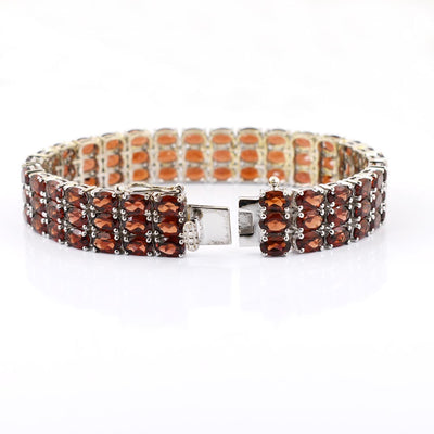 0.85 Ct, 100% Certified Red Garnet Gemstone Designer Bracelet, Gift For Birthday - ZeeDiamonds