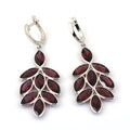 1.5 Ct, 100% Certified Reddish-Brown Garnet Stone Leaf Designer Earring Gift For Girl's - ZeeDiamonds