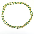 Emerald Gemstone Beads Necklace In Yellow Gold Finish - ZeeDiamonds