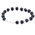 10 mm 100% Certified Blue Sapphire (Neelam) Gemstone Chain Bracelet- Ideal For Gift - ZeeDiamonds