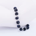 10 mm 100% Certified Blue Sapphire (Neelam) Gemstone Chain Bracelet- Ideal For Gift - ZeeDiamonds