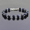 10 mm 100% Certified Blue Sapphire (Neelam) Gemstone Chain Bracelet- Ideal For Gift - ZeeDiamonds