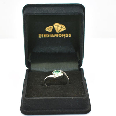 1.25 Ct AAA Certified Blue Diamond Solitaire Ring, Twisted Style - ZeeDiamonds