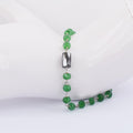 Certified 5 mm Emerald Gemstone Chain Bracelet With Black Diamond Bead - ZeeDiamonds