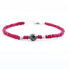 Ruby Gemstone Bracelet with Black Bead & Silver Finding, 100% Certified - ZeeDiamonds