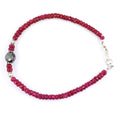 Ruby Gemstone Bracelet with Black Bead & Silver Finding, 100% Certified - ZeeDiamonds