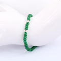 5 mm Emerald Gemstone Bracelet with Silver Finding, 100% Certified - ZeeDiamonds