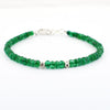 5 mm Emerald Gemstone Bracelet with Silver Finding, 100% Certified - ZeeDiamonds