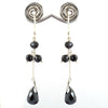 2 Inches long, AAA Certified Black Diamonds Dangler Earrings in 925 Silver, Great Design & Shine