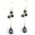 2 Inches long, AAA Certified Black Diamonds Dangler Earrings in 925 Silver - ZeeDiamonds